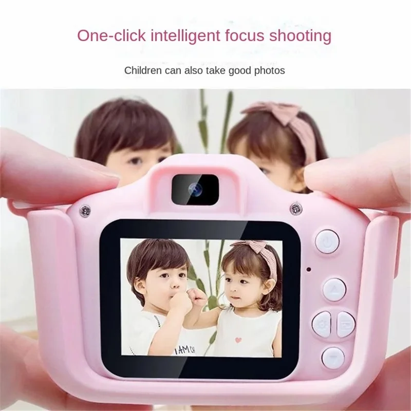 P8 Rabbit-Shaped 2.0-Inch Dual Lens Camera Video Recorder Toy for Kids - Blue