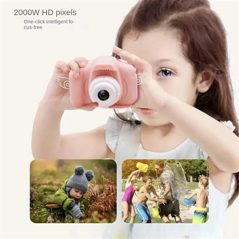 P8 Rabbit-Shaped 2.0-Inch Dual Lens Camera Video Recorder Toy for Kids - Blue