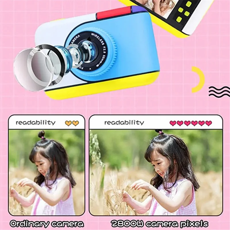 2.4-Inch HD Digital Camera Toy for Kids Handheld Sports DV - Red