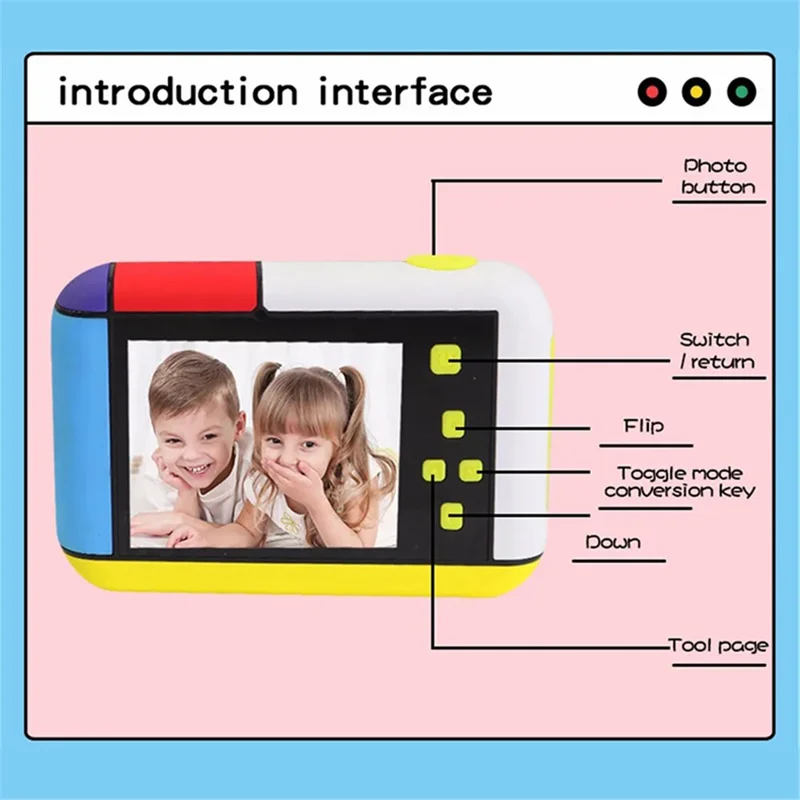 2.4-Inch HD Digital Camera Toy for Kids Handheld Sports DV - Red