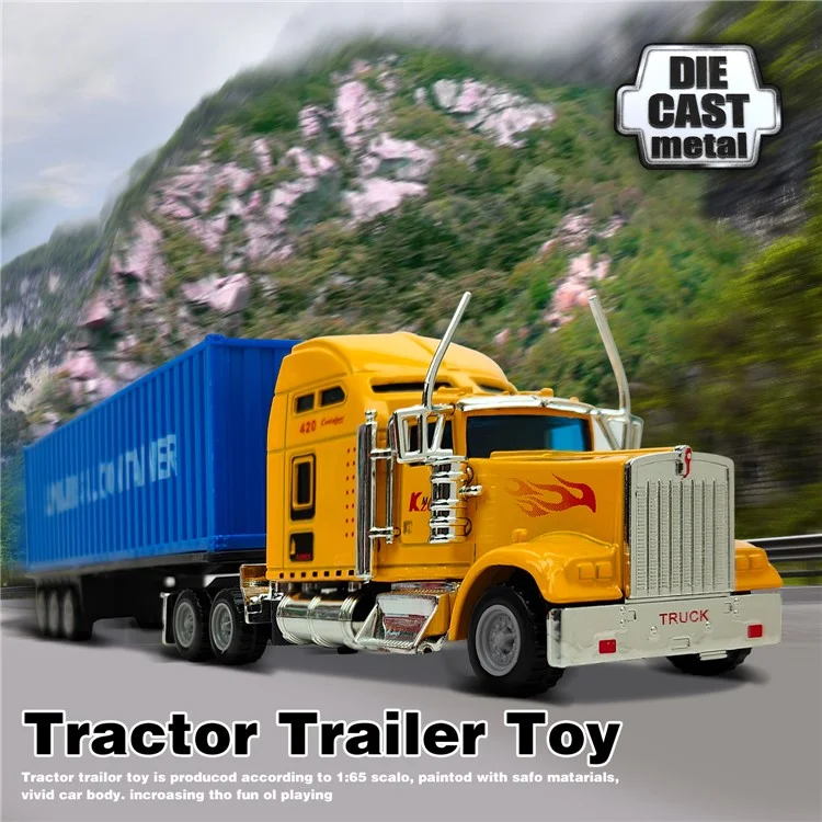 Aluminium Alloy + Plastic Simulation Container Truck Enfants Engineering Vehicle Toy