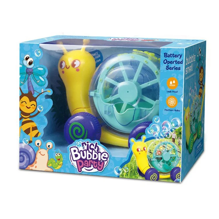 TQ153621 Plastic Kids Snail a Forma di Bolla Carrello Giocattolo Elettrico Bubble Machine Regalo Per Bambini - Giallo