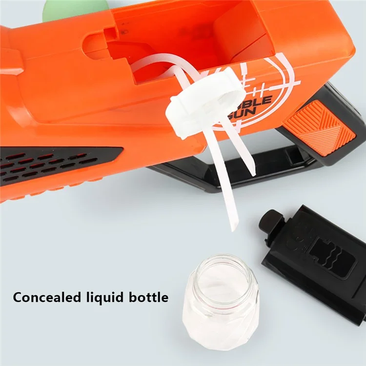 Pistola de Bolhas Elétrica de 36 Peças / Caixa com Iluminação - Laranja 