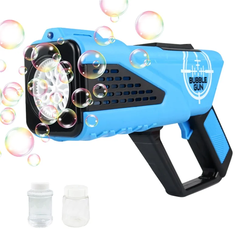 5474-1 36Pcs / Box Electric Bubble Gun Hand-held Soap Bubbles Generator Kids Toy with Light - Blue