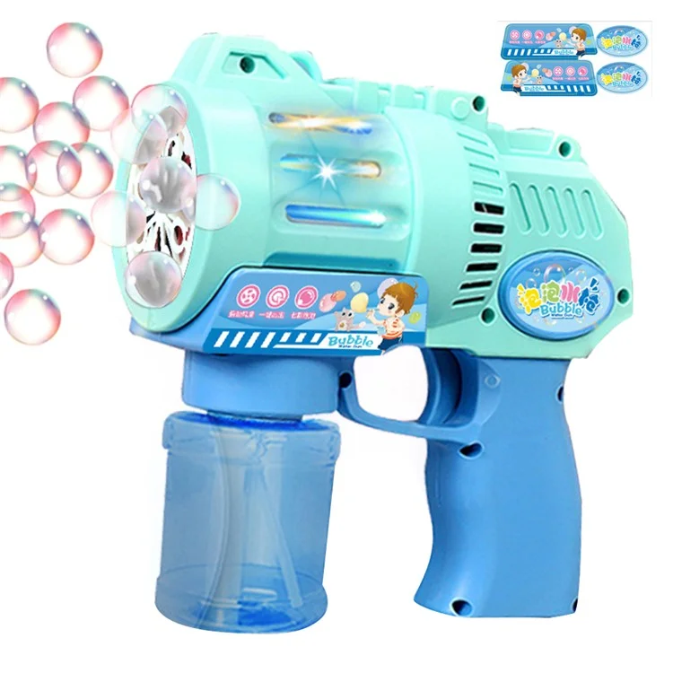 PP9 Automatic Electric Bubble Machine Kids Toy Soap Bubbles Generating Gun - Blue