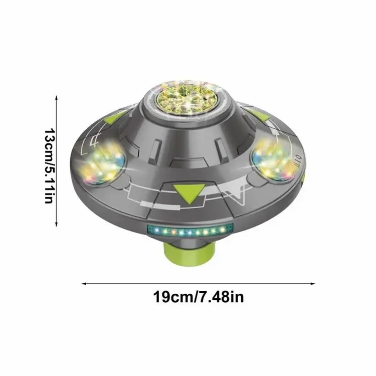 KB1301 18Pcs / Box UFO Shape Automatic Electric Bubble Generating Toy Rotating Bubble Machine with Sound and Light - Grey