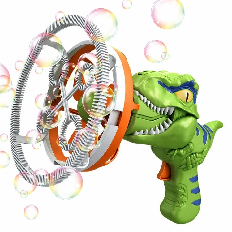 HO14 Dinosaur Fan Design Design de Pistola de Bolha Elétrica Kids Kids Hand Bubbles Gerador Toy - Verde