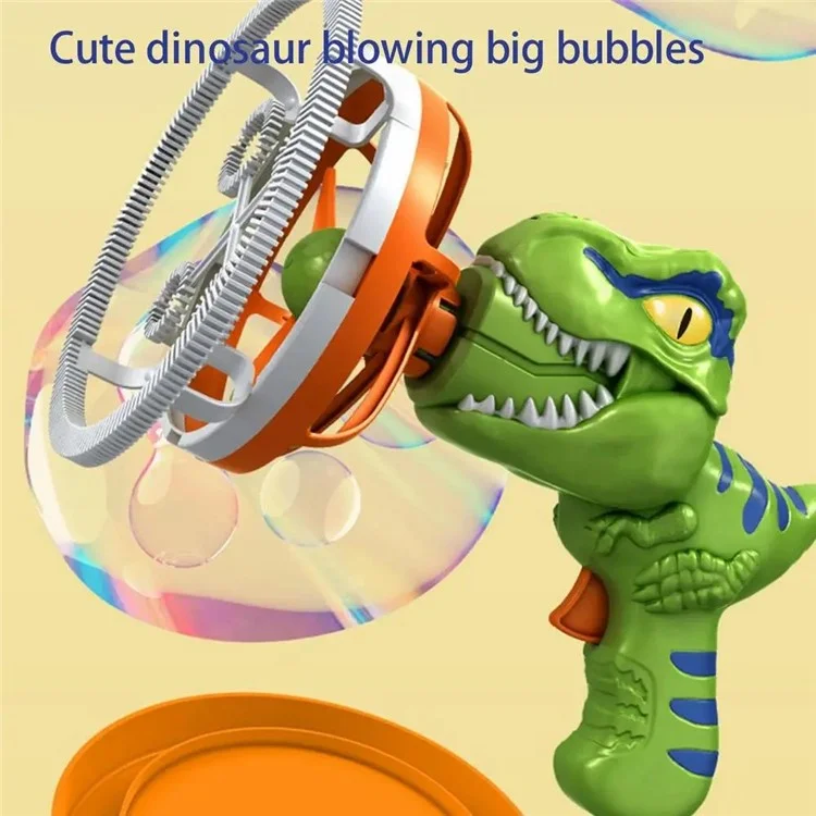 HO14 Dinosaur Fan Design Design de Pistola de Bolha Elétrica Kids Kids Hand Bubbles Gerador Toy - Verde