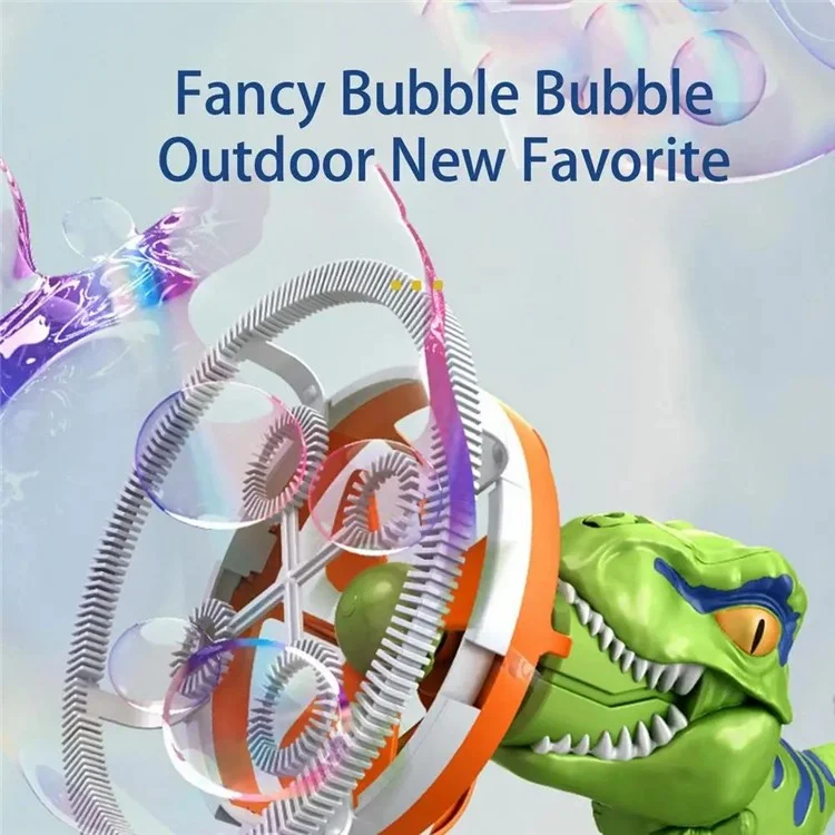 HO14 Dinosaur Fan Design Electric Bubble Gun Kids Hand-held Soap Bubbles Generator Toy - Green