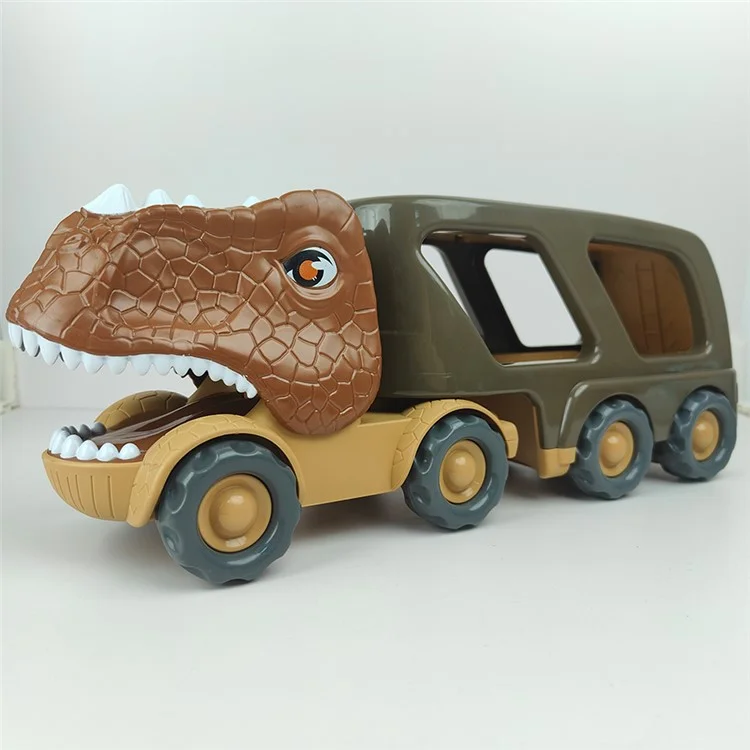 Voiture jouet en forme de dinosaure pour enfants Ensemble de véhicules Playset Pousser pour faire glisser Conception sonore et lumineuse
