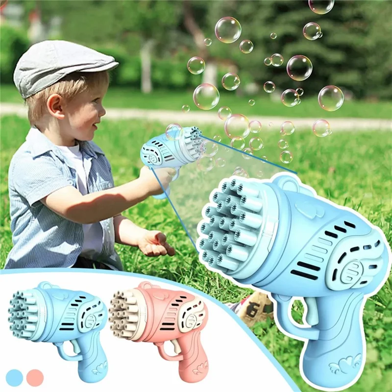 889-9 23 Holes Electric Bubble Machine Kids Hand-held Soap Bubbles Generating Gun Toy - Blue