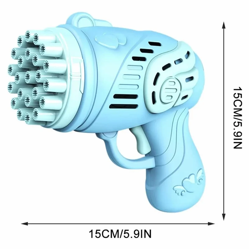 889-9 23 Holes Electric Bubble Machine Kids Hand-held Soap Bubbles Generating Gun Toy - Blue