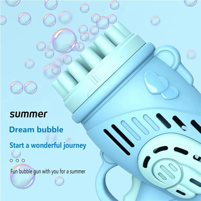 889-9 23 Holes Electric Bubble Machine Kids Hand-held Soap Bubbles Generating Gun Toy - Blue