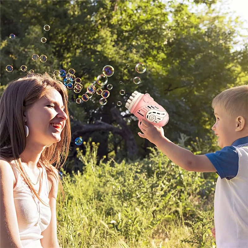 889-9 23 Holes Electric Bubble Machine Kids Hand-held Soap Bubbles Generating Gun Toy - Blue