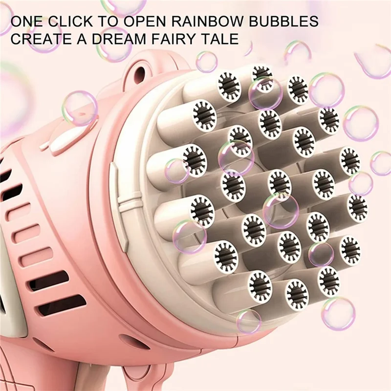 889-9 23 Holes Electric Bubble Machine Kids Hand-held Soap Bubbles Generating Gun Toy - Blue