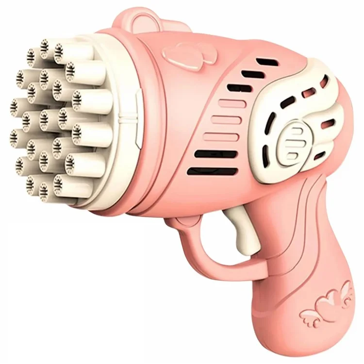 889-9 23 Buracos Máquina de Bolhas Elétrica Brinquedo de Mão de Crianças - Gerador de Bolhas de Sabão Pistola - Rosa