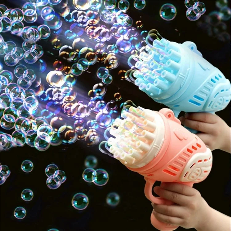 889-9 23 Buracos Máquina de Bolhas Elétrica Brinquedo de Mão de Crianças - Gerador de Bolhas de Sabão Pistola - Rosa