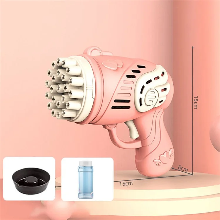 889-9 23 Buracos Máquina de Bolhas Elétrica Brinquedo de Mão de Crianças - Gerador de Bolhas de Sabão Pistola - Rosa