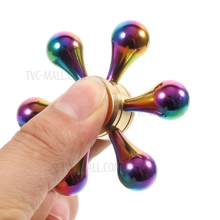 Colorful Metal Hexagon Fingertip Gyroscope Hand Spinner Fidget EDC Focus Toy