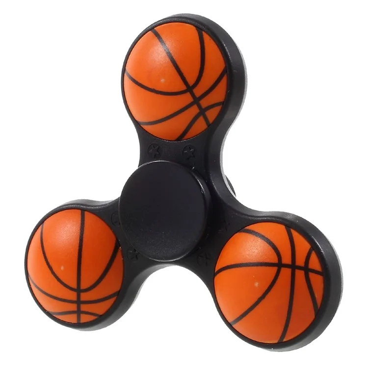 Basketball Pattern Ultra-quiet Tri-spinner Fidget Spinner Toy for ADHD Anxiety and Boredom