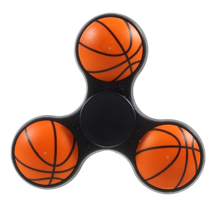 Basketball Pattern Ultra-quiet Tri-spinner Fidget Spinner Toy for ADHD Anxiety and Boredom