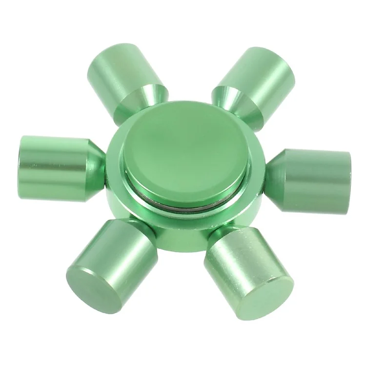Aluminum Alloy Hexagon Fingertip Gyroscope Hand Spinner Fidget Toy for Children and Adults - Green