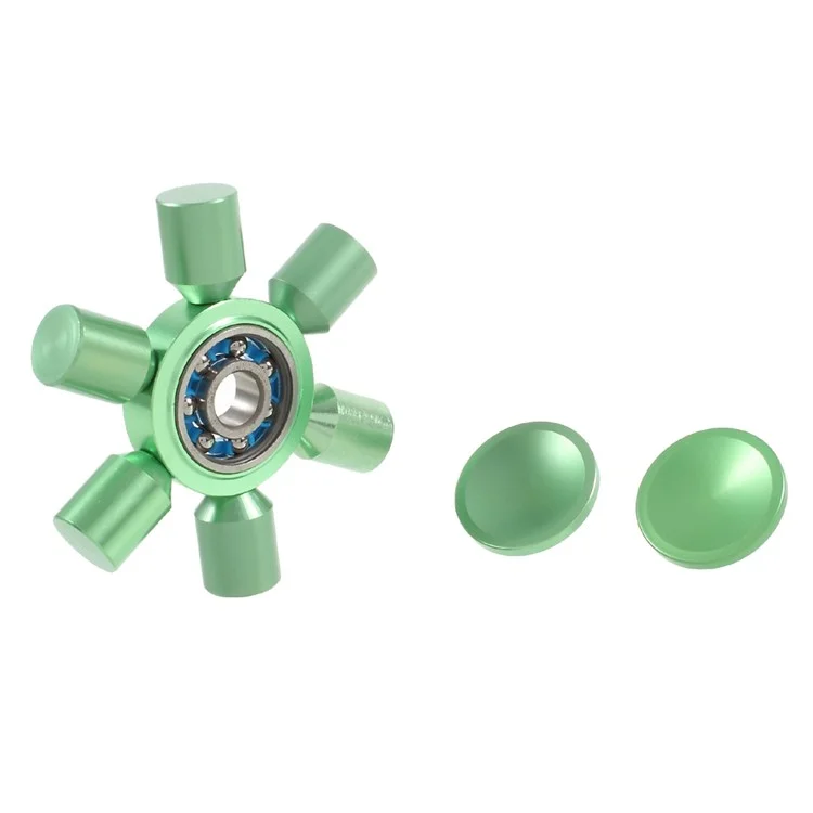 Aluminum Alloy Hexagon Fingertip Gyroscope Hand Spinner Fidget Toy for Children and Adults - Green