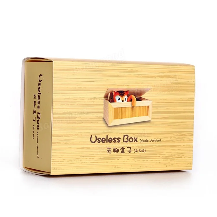 Creative Don't Touch Useless Box Unique Wooden Box Cute Tiger & Surprises Most Funny Toy