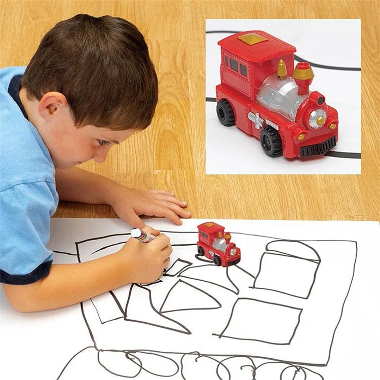 One Piece Follow Any Drawn Line Magic Pen Inductive Car Toy Pre-school Car Bus for Kids