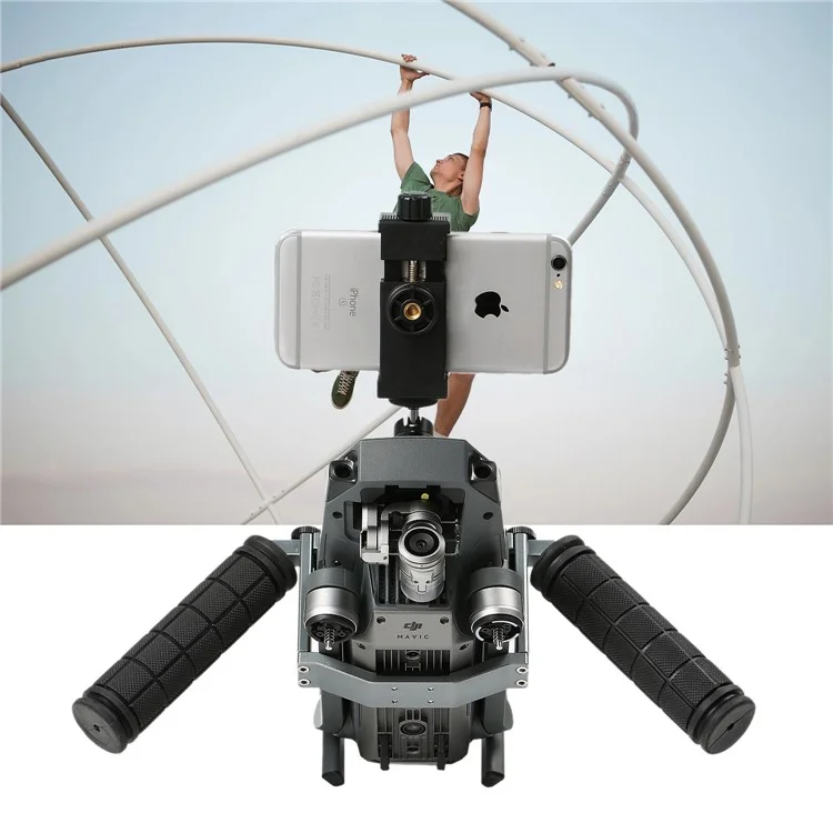 Cinema Tray Metal Dual Handheld Gimbal Camera Stabilizer Bracket Kit for DJI Mavic Pro - Grey