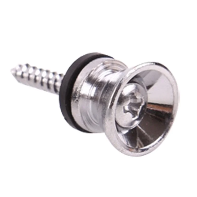 Koperen gitaarriemvergrendeling Nagelriemvergrendeling Knop Muziekinstrumenten Anti-slip riemvergrendelingen - Zilver