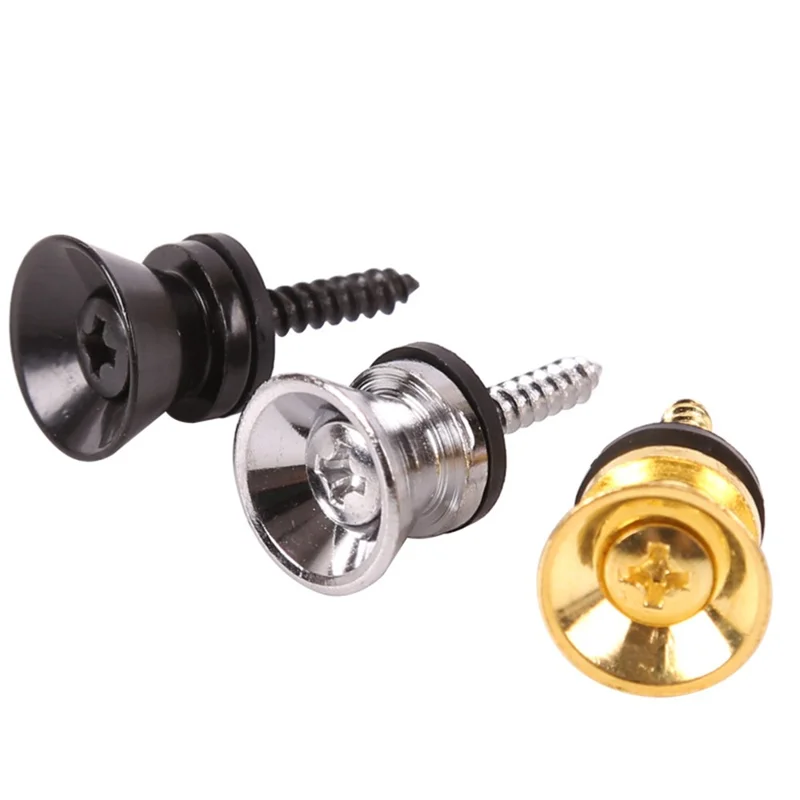 Koperen gitaarriemvergrendeling Nagelriemvergrendeling Knop Muziekinstrumenten Anti-slip riemvergrendelingen - Zilver