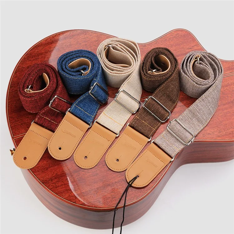 GS-12 Adjustable Ukulele Strap Anti Pull Retro Portable Guitar Shoulder Belt Musical Instrument Accessories - Beige