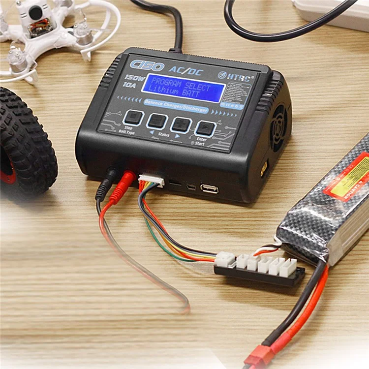 HTRC C150 150W 10A Smart Chargeur pour Jouets Électriques Chargeur d'équilibre pour Modèle d'avion Chargeur de Batterie Lithium - Prise US