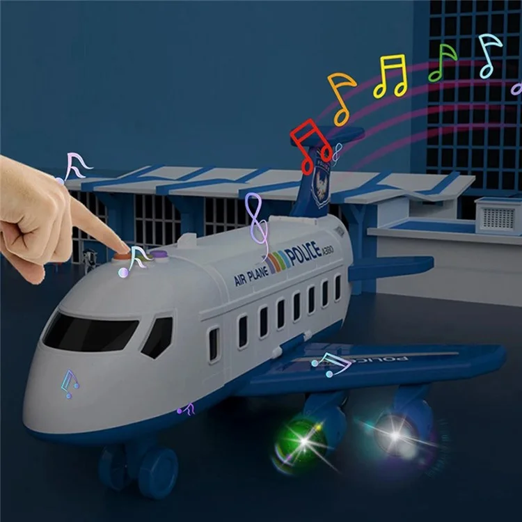 SJ670 Airplane Model Toy for Children Aircraft Toy Set with Alloy Car, Track, (Size: L) - Yellow