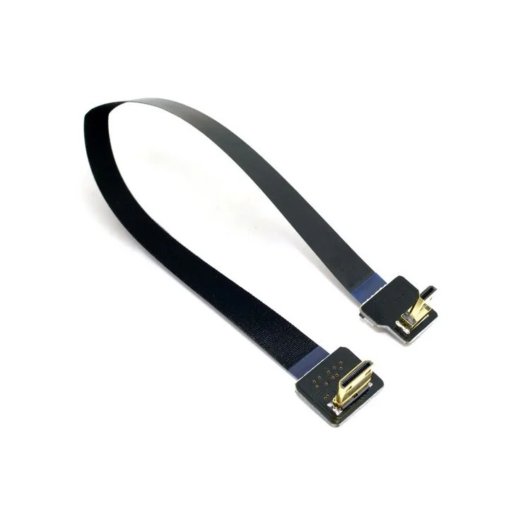90 Degree Up Angled FPV Micro HDMI Male to Mini HDMI Male FPC Flat Cable for Multicopter Aerial Photography