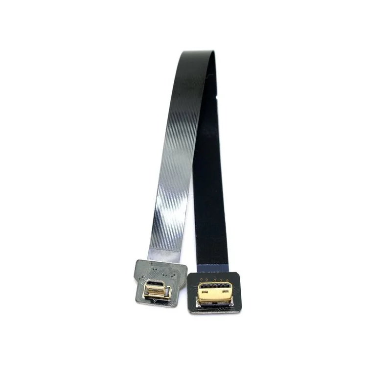 90 Degree Up Angled FPV Micro HDMI Male to Mini HDMI Male FPC Flat Cable for Multicopter Aerial Photography