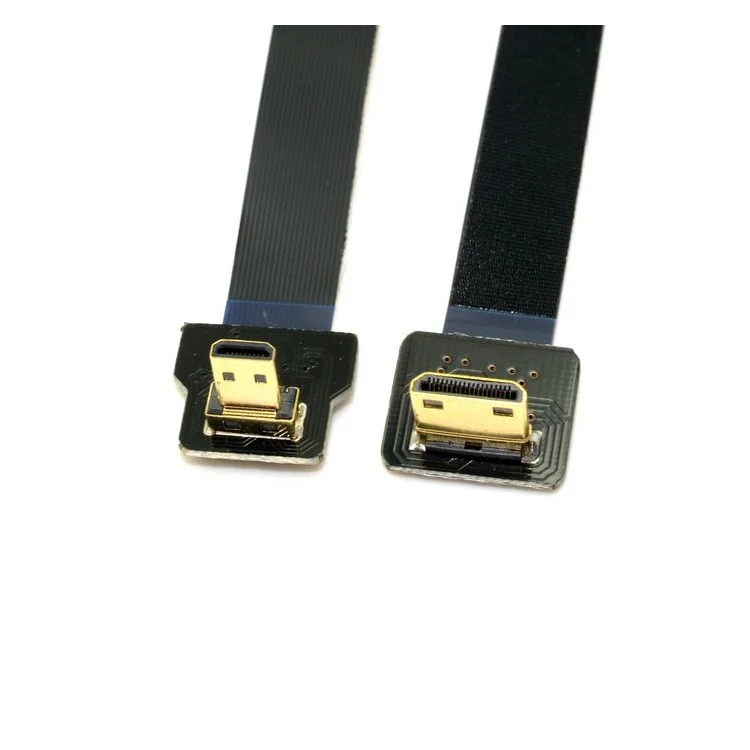 90 Degree Up Angled FPV Micro HDMI Male to Mini HDMI Male FPC Flat Cable for Multicopter Aerial Photography