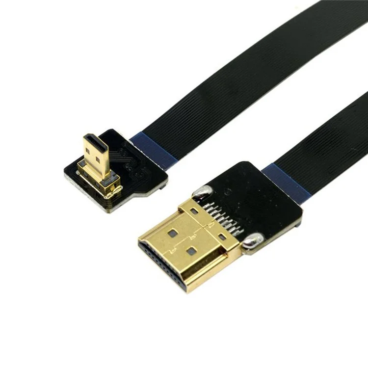 90 Degree Down Angled FPV Micro HDMI Male to HDMI Male FPC Flat Cable for Multicopter Aerial Photography