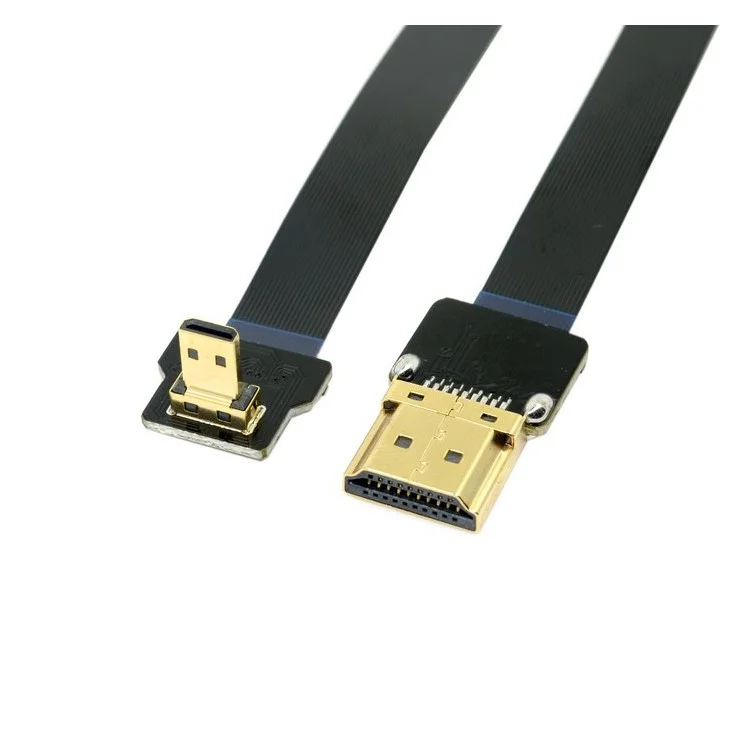 90 Degree Down Angled FPV Micro HDMI Male to HDMI Male FPC Flat Cable for Multicopter Aerial Photography