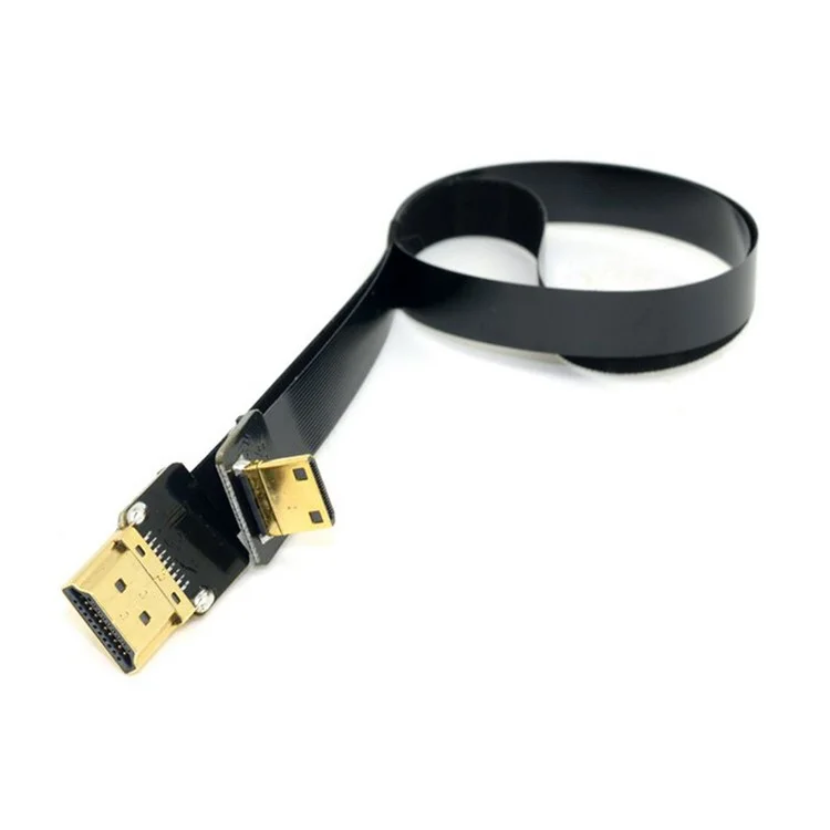 90 Degree Down Angled FPV Mini HDMI Male to HDMI Male FPC Flat Cable for Multicopter Aerial Photography