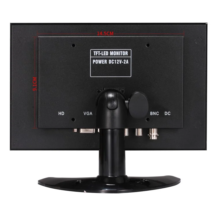 8 Inch TFT LED HD Monitor HDMI VGA BNC AV Input for CCTV Camera - US Plug