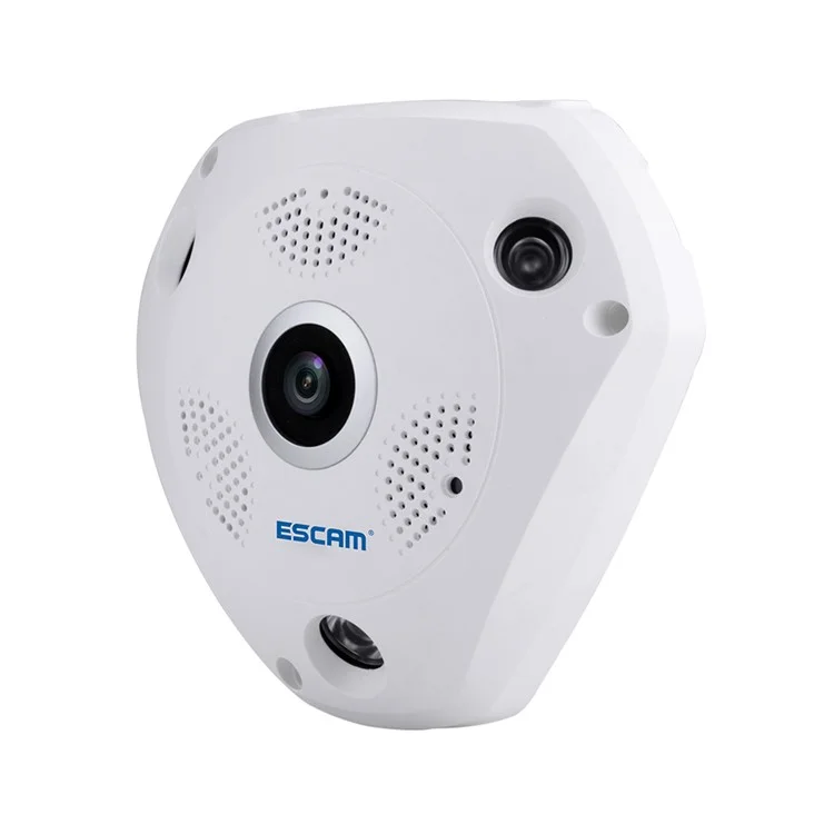 ESCAM Shark QP180 960P WiFi IP Camera 1.44mm Fisheye Lens Support VR APP - EU Plug