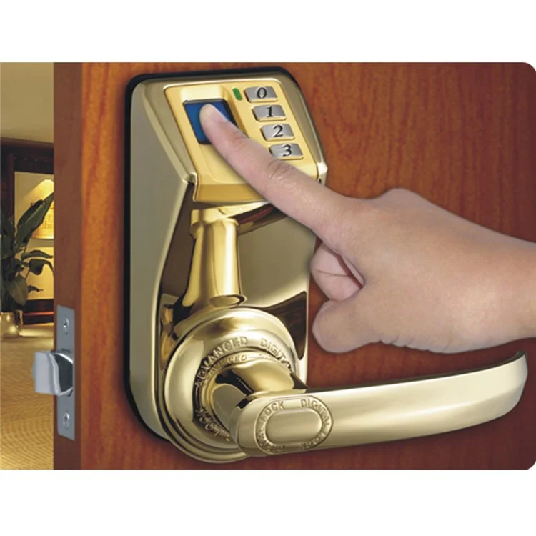 DIY-3398 DIY Reversible Fingerprint Door Handle Biometric Door Lock Reversible Handle - Gold Color