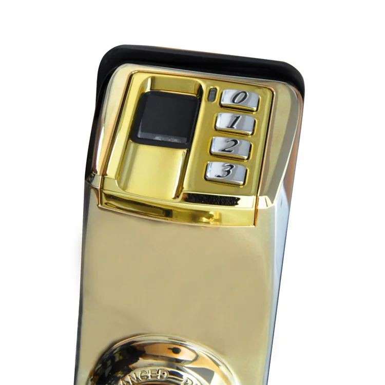 DIY-3398 DIY Reversible Fingerprint Door Handle Biometric Door Lock Reversible Handle - Gold Color