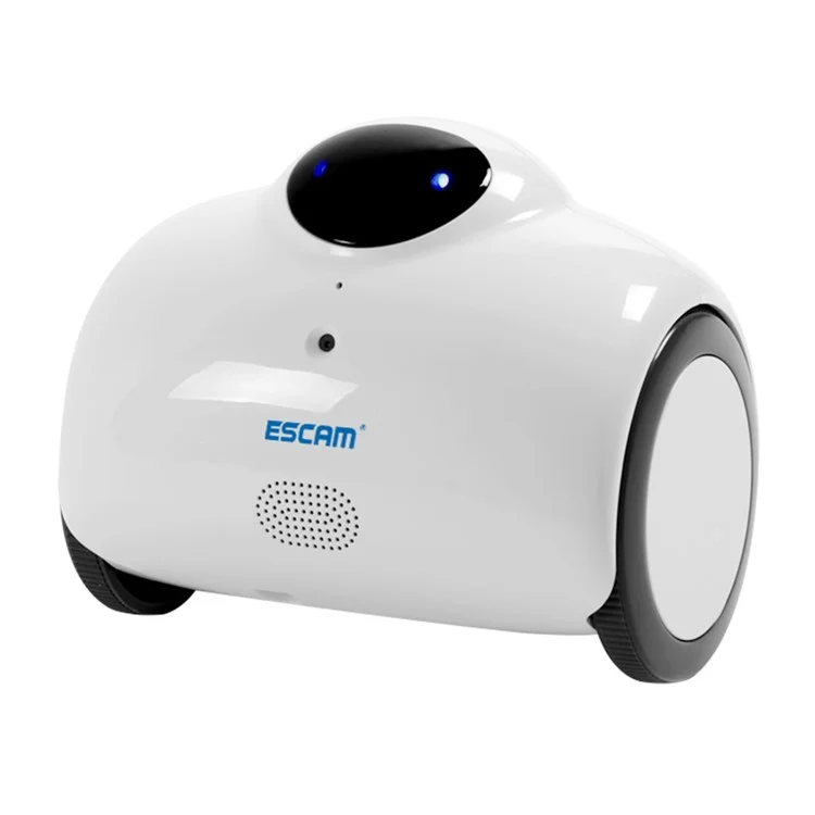 ESCAM Robot QN02 720P Robot Video Camera Kid Elder Companion Support 2-way Audio/P2P - White / EU Plug