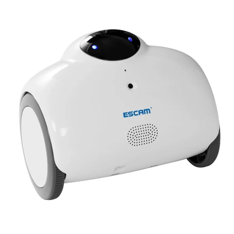 ESCAM Robot QN02 720P Robot Video Camera Kid Elder Companion Support 2-way Audio/P2P - White / EU Plug