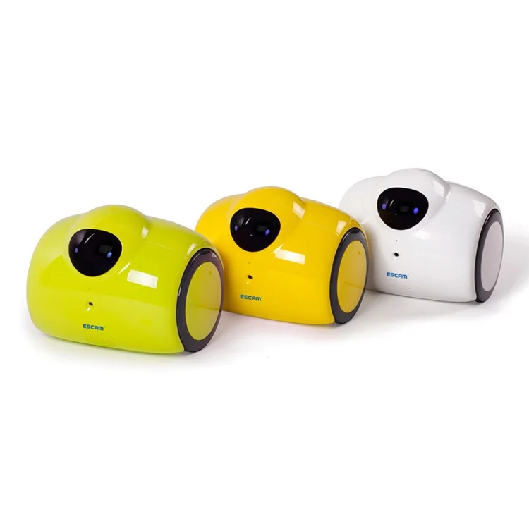 ESCAM Robot QN02 720P Robot Video Camera Kid Elder Companion Support 2-way Audio/P2P - White / EU Plug