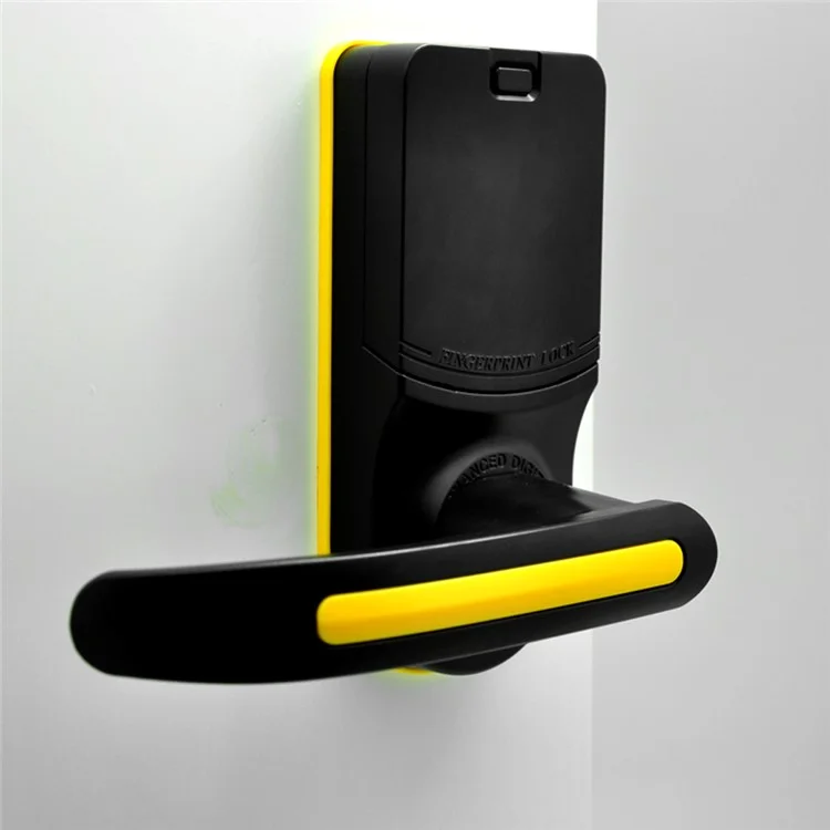 LS-9 DIY Fingerprint Door Lock with Password and Mechanical Key - Yellow + Black