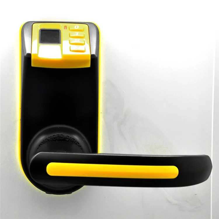 LS-9 DIY Fingerprint Door Lock with Password and Mechanical Key - Yellow + Black